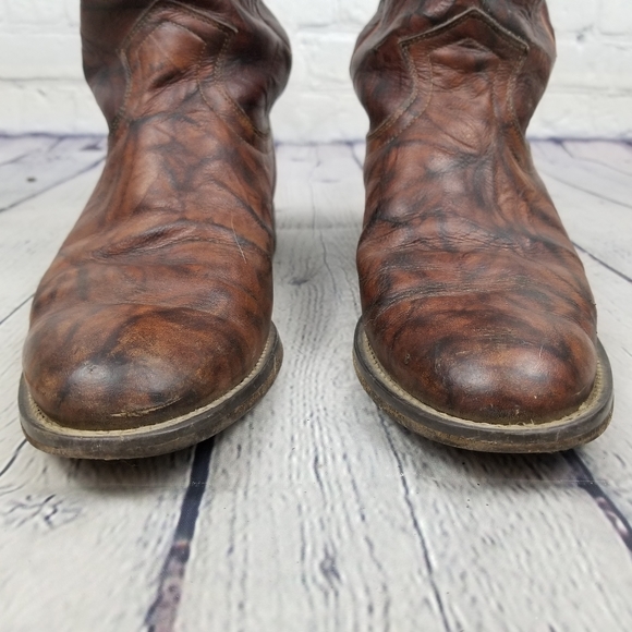 JUSTIN | pull-on cowboy western variegated leather boots - Picture 4 of 10